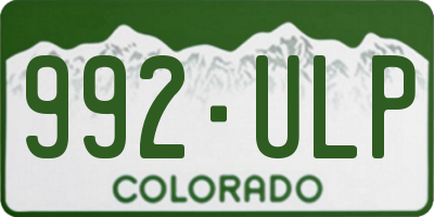 CO license plate 992ULP