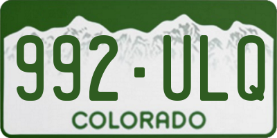 CO license plate 992ULQ