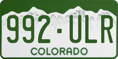 CO license plate 992ULR