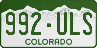 CO license plate 992ULS