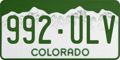 CO license plate 992ULV