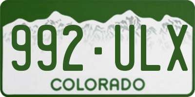 CO license plate 992ULX