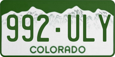 CO license plate 992ULY