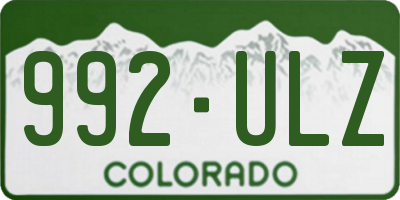 CO license plate 992ULZ