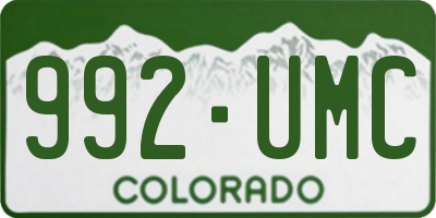 CO license plate 992UMC