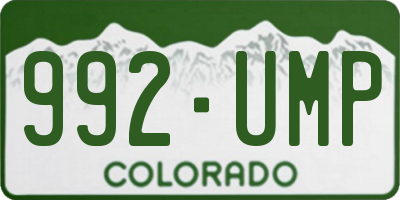 CO license plate 992UMP