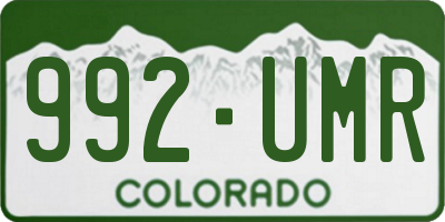 CO license plate 992UMR