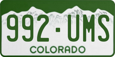 CO license plate 992UMS