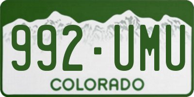 CO license plate 992UMU