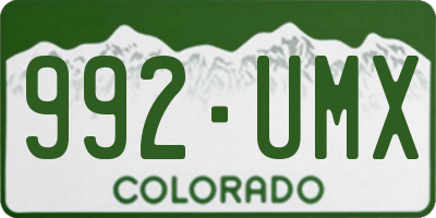CO license plate 992UMX