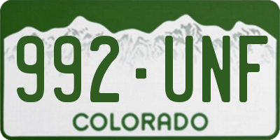 CO license plate 992UNF