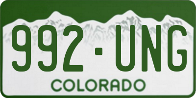 CO license plate 992UNG