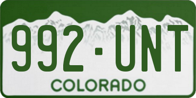 CO license plate 992UNT