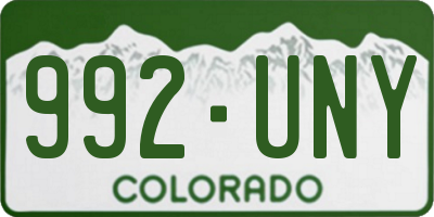 CO license plate 992UNY