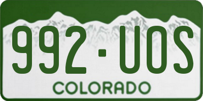 CO license plate 992UOS