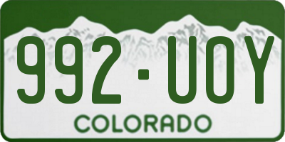 CO license plate 992UOY