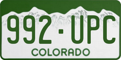 CO license plate 992UPC