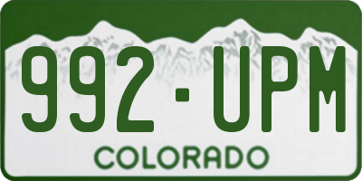 CO license plate 992UPM