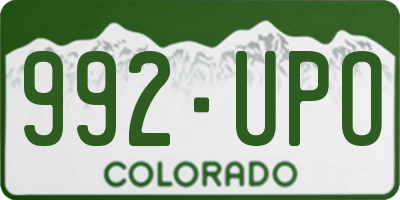 CO license plate 992UPO