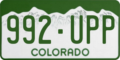 CO license plate 992UPP