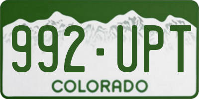 CO license plate 992UPT