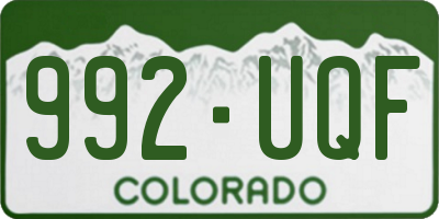 CO license plate 992UQF