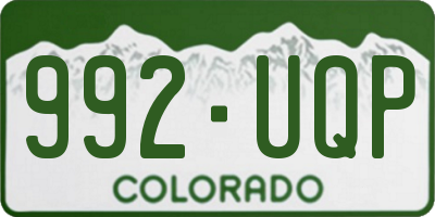 CO license plate 992UQP