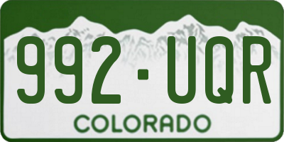 CO license plate 992UQR