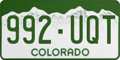CO license plate 992UQT