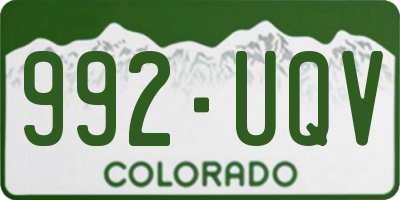 CO license plate 992UQV