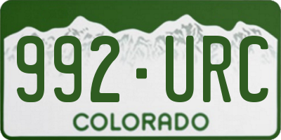 CO license plate 992URC