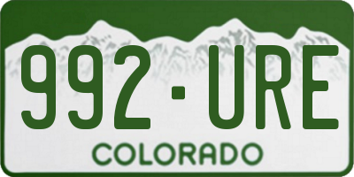 CO license plate 992URE
