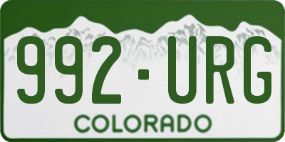 CO license plate 992URG