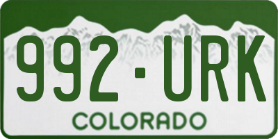 CO license plate 992URK