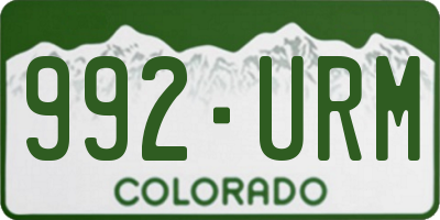 CO license plate 992URM