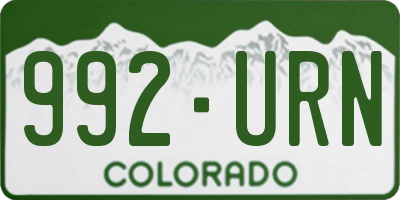 CO license plate 992URN