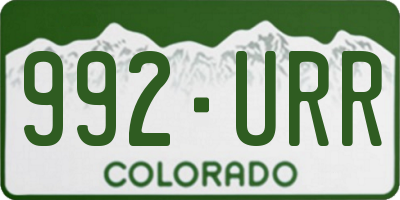 CO license plate 992URR