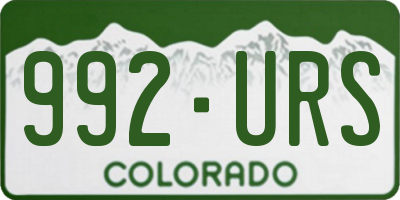CO license plate 992URS