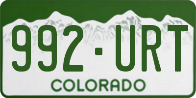 CO license plate 992URT
