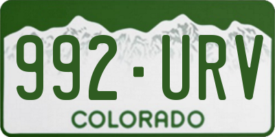 CO license plate 992URV