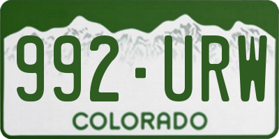 CO license plate 992URW