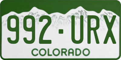 CO license plate 992URX