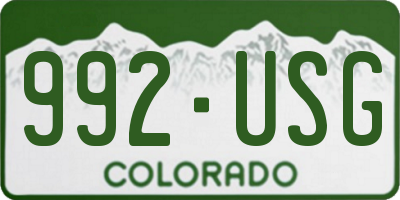 CO license plate 992USG