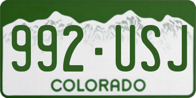 CO license plate 992USJ