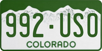 CO license plate 992USO