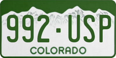 CO license plate 992USP