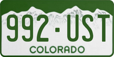 CO license plate 992UST