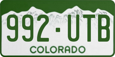 CO license plate 992UTB