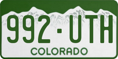 CO license plate 992UTH