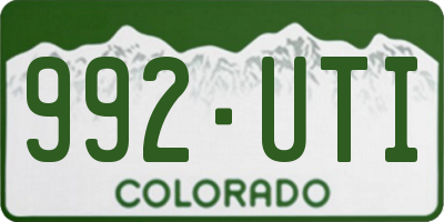 CO license plate 992UTI